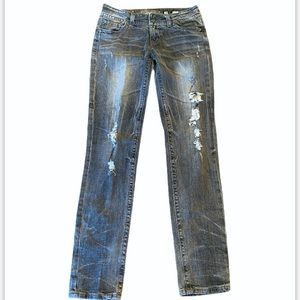 Miss Me Grey Skinny Distressed Jeans 28